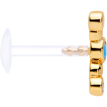 Load image into Gallery viewer, 16G 5/16 Faux Turquoise Flexible Bioplast Labret Monroe Tragus
