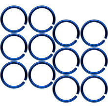 Load image into Gallery viewer, 18G 5/16 Blue Tone Anodized Seamless Circular Ring Set of 12
