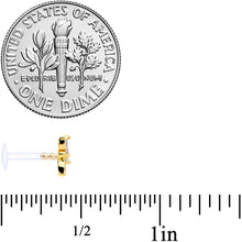 Load image into Gallery viewer, 16G 5/16 Clear CZ Gem Gold Tone Heart Labret Tragus Set of 3
