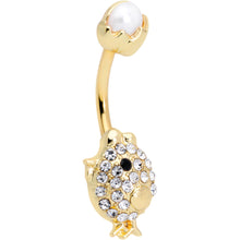 Load image into Gallery viewer, Clear Gem Gold Tone Egg Chick Belly Ring

