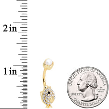 Load image into Gallery viewer, Clear Gem Gold Tone Egg Chick Belly Ring
