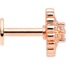 Load image into Gallery viewer, 16G 1/4 Clear CZ Rose Gold Tone Hearts Labret Monroe Tragus
