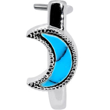 Load image into Gallery viewer, 20G 5/16 Faux Turquoise Crescent Moon Faux Hoop L Shape Nose Ring
