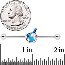 Load image into Gallery viewer, 14G Blue Water Whale Industrial Barbell 38mm
