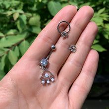 Load image into Gallery viewer, 16G 1/4 White Faux Opal UFO Cartilage Tragus Earring
