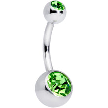 Load image into Gallery viewer, Green Clear Gem Leprechaun St Patricks Day Belly Ring Set of 3

