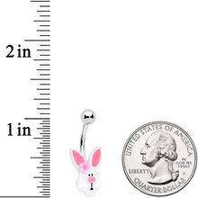 Load image into Gallery viewer, Pink Faux Opal Easter Bunny Belly Ring Set of 3
