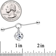 Load image into Gallery viewer, 14G Clear Gem Classic Clover Dangle Project Bar 38mm
