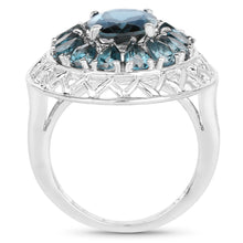 Load image into Gallery viewer, 5.98 Carat Genuine London Blue Topaz .925 Sterling Silver Ring
