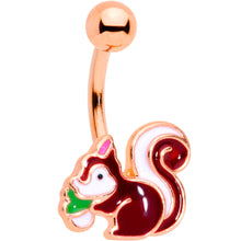 Load image into Gallery viewer, Rose Gold Tone Snacking Squirrel Belly Ring
