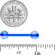 Load image into Gallery viewer, Blue Clear UV Glow Flexible Acrylic Barbell Tongue Ring
