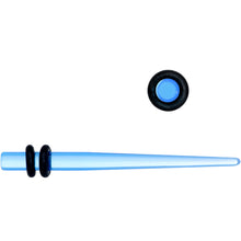Load image into Gallery viewer, 8G Blue Acrylic Straight Taper Set
