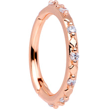 Load image into Gallery viewer, 16G 3/8 Clear CZ Gem Rose Gold Tone Subtle Hinged Segment Ring
