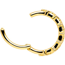 Load image into Gallery viewer, 16G 3/8 Blue Gem Gold Tone Elegance Hinged Segment Ring
