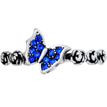 Load image into Gallery viewer, Blue Gem Ornate Butterfly Toe Ring
