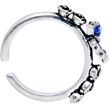 Load image into Gallery viewer, Blue Gem Ornate Butterfly Toe Ring
