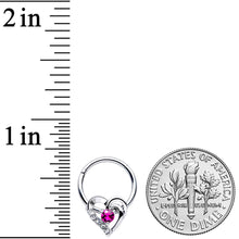 Load image into Gallery viewer, 16G 3/8 Clear Pink Gem Swirling Heart Valentines Day Septum Ring
