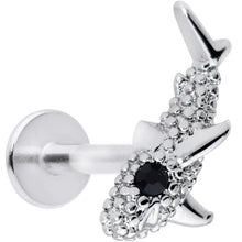 Load image into Gallery viewer, 16G 5/16 Black Gem Shark Labret Monroe Tragus
