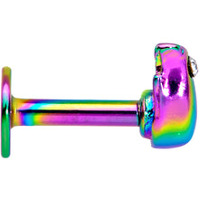 Load image into Gallery viewer, 16G 1/4 Clear Gem Rainbow Bird Labret Monroe Tragus
