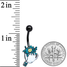 Load image into Gallery viewer, Black Creepy Halloween Tea Belly Ring
