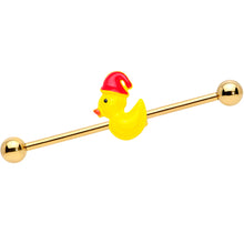 Load image into Gallery viewer, 14G Gold Tone Sleepy Duck Industrial Barbell 38mm
