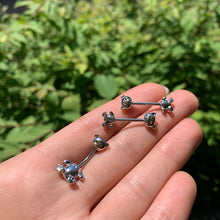 Load image into Gallery viewer, 14G 9/16 Yellow Gem Teddy Bear Barbell Nipple Ring Set
