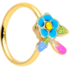 Load image into Gallery viewer, 20G 5/16 Yellow Gem Gold Tone Neon Flower Nose Hoop
