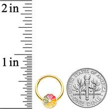 Load image into Gallery viewer, 16G 3/8 Gold Tone Rainbow Grapefruit Septum Ring
