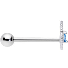 Load image into Gallery viewer, Aqua Gem Alien Barbell Tongue Ring
