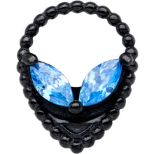 Load image into Gallery viewer, Aqua Gem Black Alien Barbell Tongue Ring
