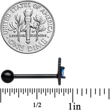 Load image into Gallery viewer, Aqua Gem Black Alien Barbell Tongue Ring
