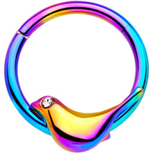Load image into Gallery viewer, 16G 3/8 Clear Gem Rainbow Bird Septum Ring
