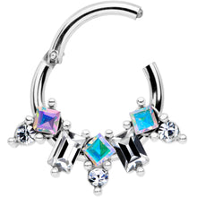 Load image into Gallery viewer, 16G 5/16 Aurora CZ Gem Fan Hinged Segment Ring

