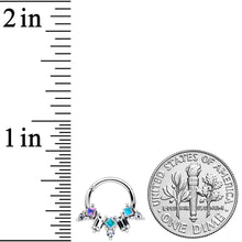 Load image into Gallery viewer, 16G 5/16 Aurora CZ Gem Fan Hinged Segment Ring
