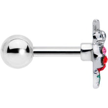 Load image into Gallery viewer, 16G 1/4 Red Pink Gem Hummingbird Cartilage Tragus Earring
