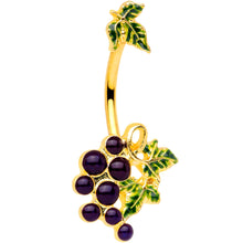 Load image into Gallery viewer, Gold Tone Yummy Grapes Belly Ring
