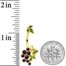 Load image into Gallery viewer, Gold Tone Yummy Grapes Belly Ring
