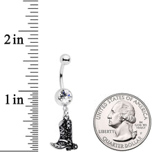 Load image into Gallery viewer, Clear Gem Cowboy Boot Dangle Belly Ring
