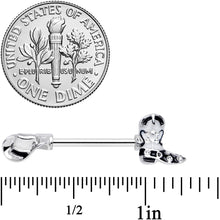 Load image into Gallery viewer, 14G 9/16 Western Boot Hat Barbell Nipple Ring Set
