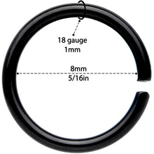 Load image into Gallery viewer, 18G 5/16 Black Anodized Seamless Circular Ring Set of 12
