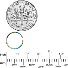 Load image into Gallery viewer, 22G 5/16 Rainbow Anodized Seamless Nose Hoop Set of 12

