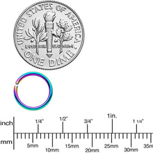 Load image into Gallery viewer, 18G 5/16 Rainbow Anodized Seamless Nose Hoop Set of 12
