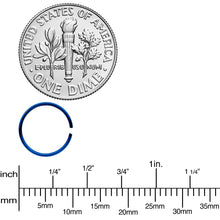 Load image into Gallery viewer, 22G 5/16 Blue Anodized Seamless Circular Ring Set of 12
