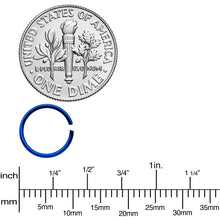 Load image into Gallery viewer, 20G 5/16 Blue Anodized Seamless Circular Ring Set of 12
