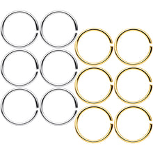 Load image into Gallery viewer, 20G 5/16 Steel Gold Tone Anodized Seamless Circular Ring Set of 12
