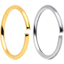 Load image into Gallery viewer, 20G 5/16 Steel Gold Tone Anodized Seamless Circular Ring Set of 12
