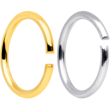 Load image into Gallery viewer, 18G 5/16 Steel Gold Tone Anodized Seamless Circular Ring Set of 12
