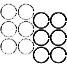 Load image into Gallery viewer, 18G 5/16 Steel Black Anodized Seamless Circular Ring Set of 12
