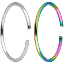 Load image into Gallery viewer, 22G 5/16 Steel Rainbow Anodized Seamless Circular Ring Set of 12
