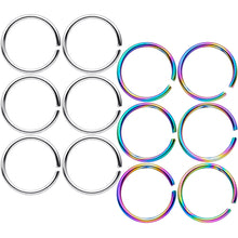 Load image into Gallery viewer, 20G 5/16 Steel Rainbow Anodized Seamless Circular Ring Set of 12
